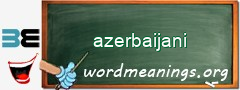 WordMeaning blackboard for azerbaijani